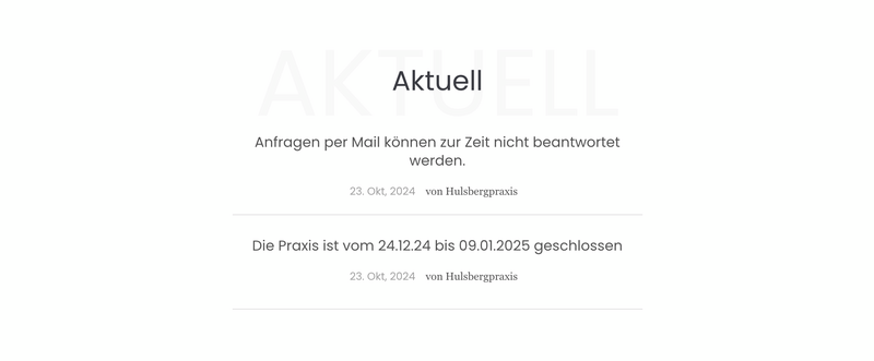 Aktuelles auf der Startseite